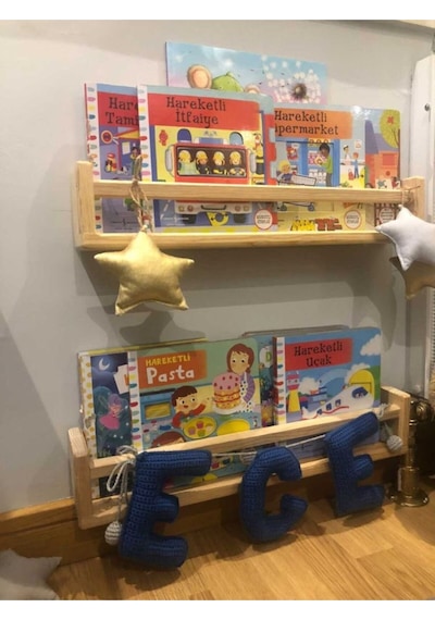 Montessori Kitaplık Çocuk Bebek Odası Duvar Rafı Ahşap Kitaplık Raf 3 Adet 55 Cm Bej Montessori Kitaplık Çocuk Bebek Odası Duvar Rafı Ahşap Kitaplık Raf 3 Adet 55 Cm Bej