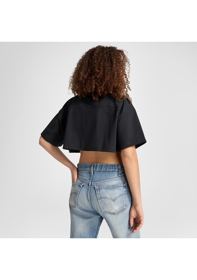 Converse Sporty Cropped Kadın Siyah T-shirt