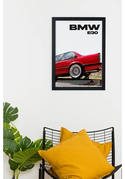 Bmw E30 Tasarım Çerçeveli Poster Tablo