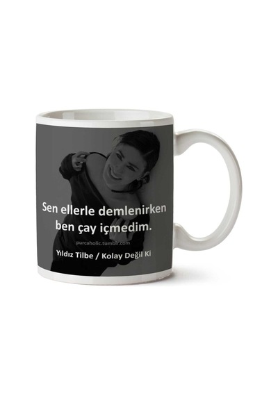 Yıldız Tilbe Ben Çay İçmedim İki Tarafı Baskılı Kupa Bardak Çok Renkli