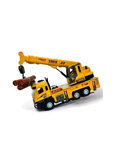 Oyuncak Sesli Ve Işıklı Metal 1:28 Ölçek Çek Bırak İnşaat Araçları Kapıları Açılabilen Die Cast Model İş Makinaları Vinç-1