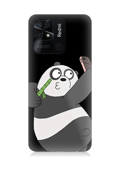 Xiaomi Redmi 10c Uyumlu Selfie Çeken Panda Desenli Silikon Kılıf