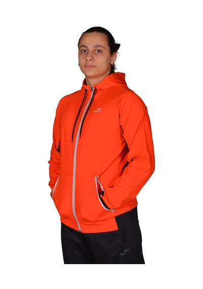 Joma Poly. Stork - Erkek Turuncu-Siyah Kapüşonlu Spor Sweatshirt Turuncu
