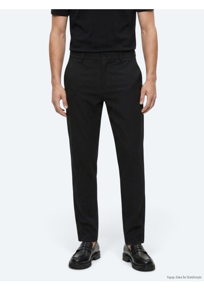 Kip Siyah Dokuma Jogging Fit Casual Pantolon Siyah --