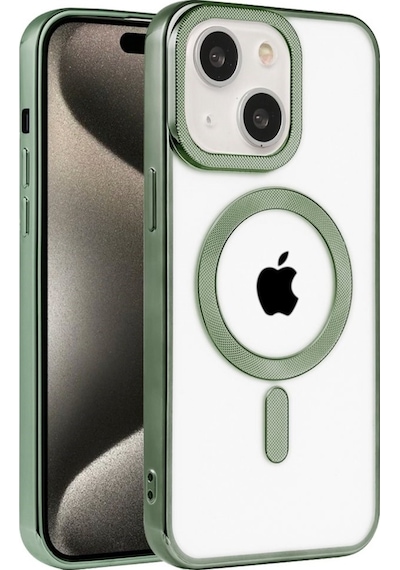 Apple Uyumlu iPhone 15 Magsafe Özellikli Pure Kılıf Yeşil