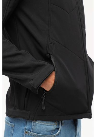 Uniprom Taktikal Softshell Mont Kollar Ve Kapşon Çıkabilir Erkek Siyah