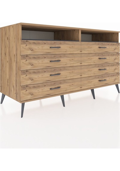 Kronos Konsol 2 Raflı 8 Çekmeceli 176x59x99 Çam-antrasit/çam Çam-antrasit/çam Kronos Konsol 2 Raflı 8 Çekmeceli 176x59x99 Çam-antrasit/çam Çam-antrasit/çam