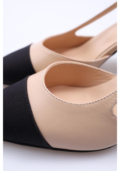 5in1Canpolat Nude Slingback Topuklu Ayakkabı 401-nude Ten Rengi
