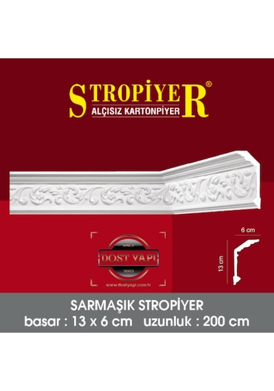 Stropiyer Alçısız Kartonpiyer Sarmaşık Modeli 10 Adet = 20 Metre