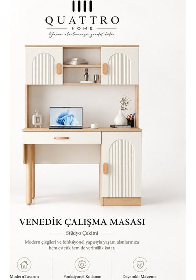 Venedik Kitaplıklı Çalışma Masası 120