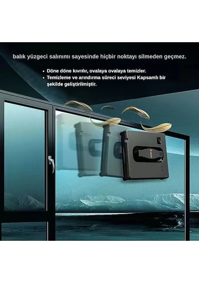 Sz4-21 Pureview Cam Silme Robotu Kumandalı Çift Yönlü Su Püskürtme Açık Gri