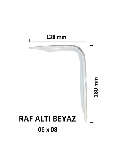 Metal Boyalı Lüx Beyaz Raf Altı 6x8 - (2 Adet)