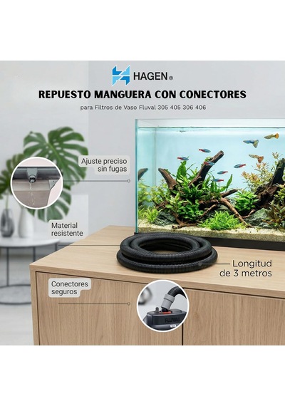 Tr Oluklu Yedek Hortum 3 M, Çap 17 Mm Fluval Dış Filtre 304, 404, 305, 405, 306 Ve 406 İçin, Siyah/gri