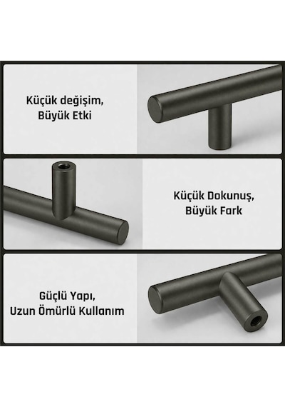 160 Mm Metal Mobilya Kulpu Mutfak Dolap Çekmece Kulpu, Dekoratif Kulp Seti 10 Adet Titanyum