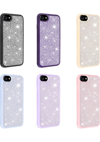 Apple Uyumlu iPhone Se 2020 Kılıf Parlak Taşlı Tasarım Zore Ston Kılıf