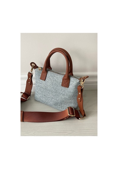 Nura Collection Gri-taba Hasır Kadın Mini Mektup Model El Ve Omuz Çantası Gri - 851608308 Gri