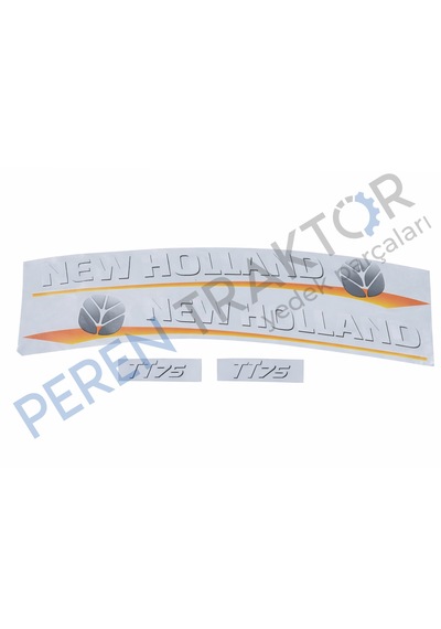 New Holland Tt75 Yan Yazı Takımı Sarı Tip Kaporta Etiketi Sağ - Sol Kaput Sticker Seti