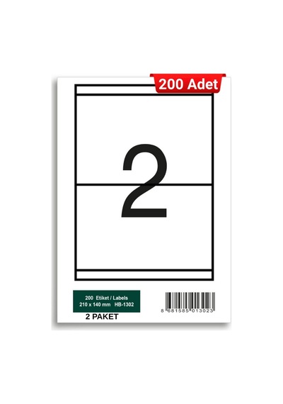 Herboy Hb-1302 210 X 140 Mm A4 Laser Etiket 200 Adet
