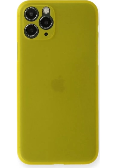 Newface Apple iPhone Uyumlu 11 Pro Max Kılıf Pp Ultra İnce Kapak - Sarı Belirtilmemiş