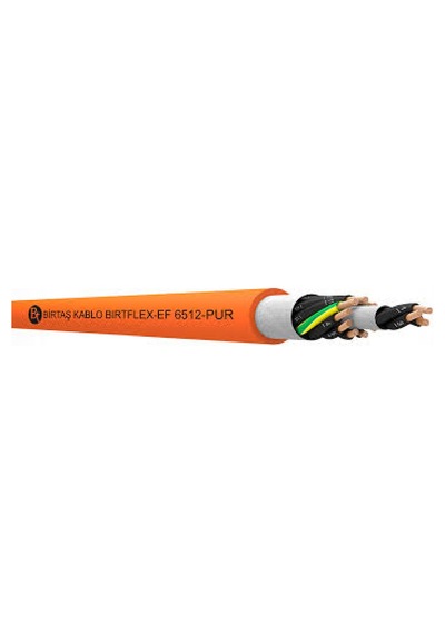 Birtaş Ef6512-pur-2x1 ,kesit 1mm² 2-damar/çok Telli Ağırşart Hareketli Pur Kablo