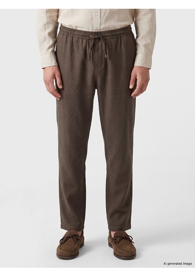 Lcw Vision Kahverengi Regular Fit Erkek Keten Görünümlü Pantolon