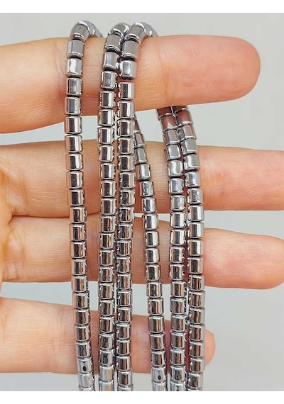 Bileklik Boy Hematit Taşı Yarım Dizi 3.5 3.5mm 48216 18cm Uzunluğundadır Çok Renkli