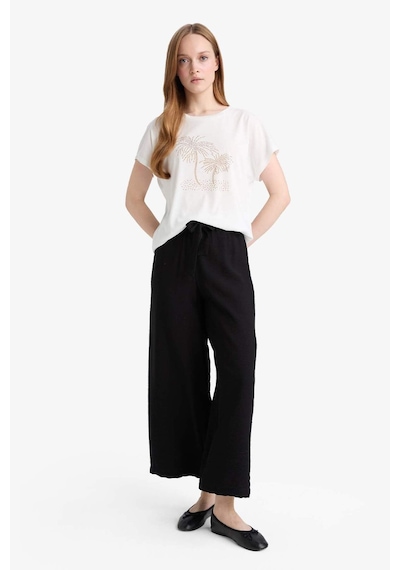 Defacto Relax Fit Geniş Paça Kapri G1552ax25hsbk81 Siyah