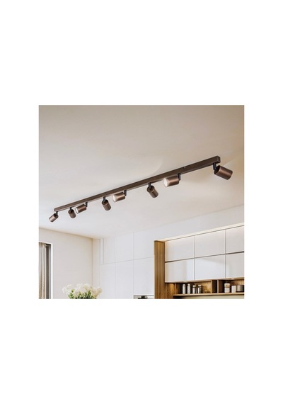 Gu10 150 Cm Sekizli 8 Li Led Spot Tavan Avize Hareketli Başlık Os Ram Tasarruflu Ampül Kahverengi Diğer