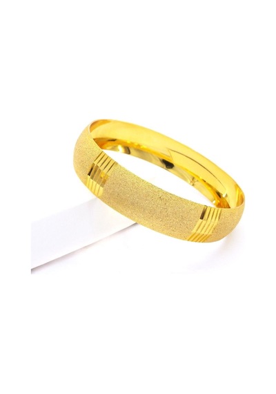 Altın Kaplama Simli Çizgili Bilezik 1.5 Cm Blz-3044 Altın