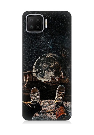 Oppo A73 Uyumlu Yıldızlı Bir Gece Ve Ay Desenli Silikon Kılıf