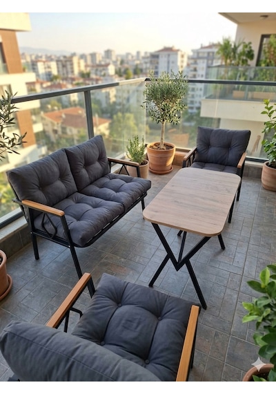 Doruk Home Damla Model Metal Balkon Takımı 2 1 1 Masalı Çay Seti Bahçe Mobilyası Balkon Takımı Gri Doruk Home Damla Model Metal Balkon Takımı 2 1 1 Masalı Çay Seti Bahçe Mobilyası Balkon Takımı Gri