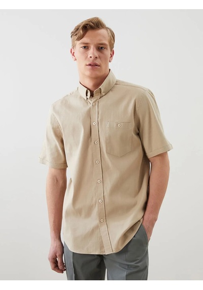 Lc Waikiki Bej Regular Fit Poplin Erkek Gömlek