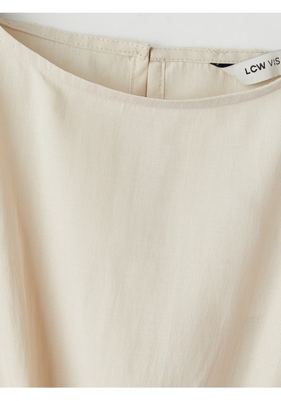 Lcw Vision Beyaz Bisiklet Yaka Peplum Bluz