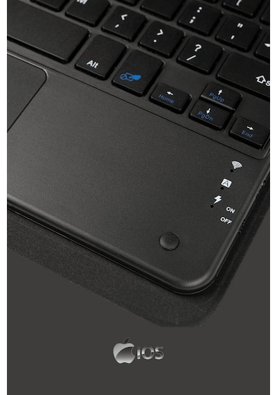 Apple Uyumlu iPad  11. Nesil A16 2025 Touch Padli Bluetoothlu Klavyeli Standlı Fuchsia Tablet Kılıfı Klavyeli Kılıf
