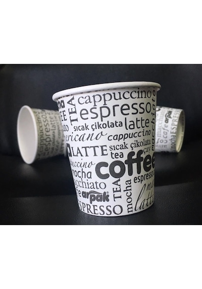 7 Oz Karton Bardak Yazı Desenli 3000 Adet 7 Oz Karton Bardak Yazı Desenli 3000 Adet
