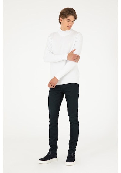 U.S. Polo Assn. Erkek Slim Fit Yarım Boğazlı Beyaz Basic Kazak 50288887-VR013 U.S. Polo Assn. Erkek Slim Fit Yarım Boğazlı Beyaz Basic Kazak 50288887-VR013