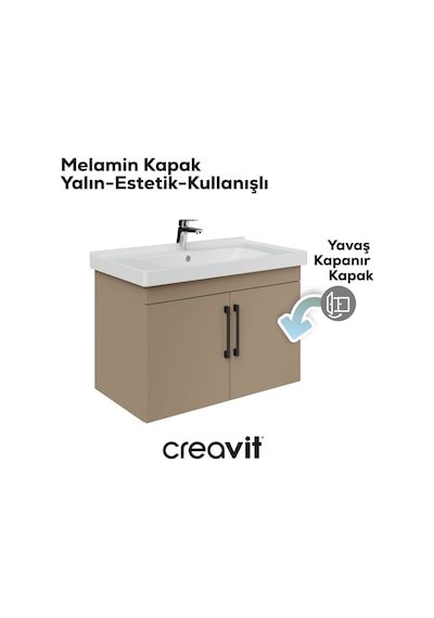 Creavit D20 80 Cm Kapaklı Lavabo Dolabı Dafne Melamin Kapak Demonte Dafne Creavit D20 80 Cm Kapaklı Lavabo Dolabı Dafne Melamin Kapak Demonte Dafne