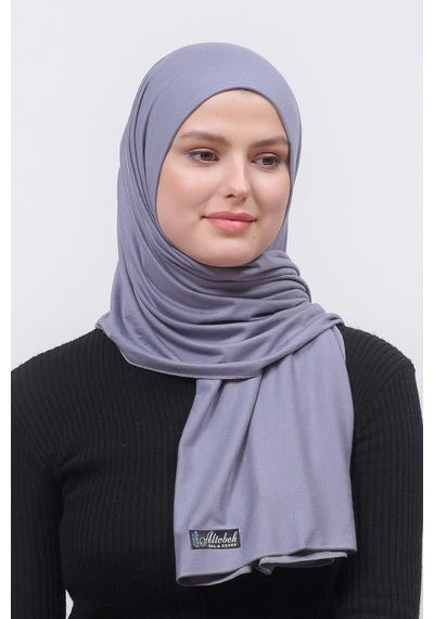 Altobeh Tesettür Kadın Düz Renk Penye Şal Hijab - Gri