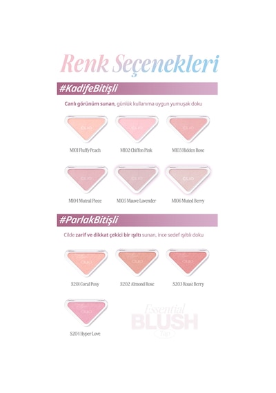 Clio Katmanlanabilir Yumuşak Dokulu Yarı Mat Bitiş Sunan Allık Essential Blush Tap M101 Fluffy Peach