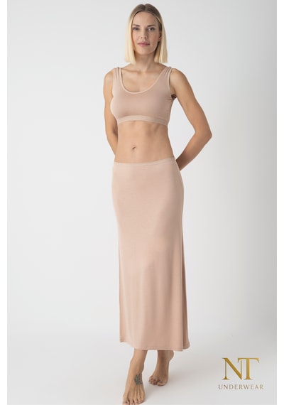 Nt Underwear Bambu Uzun Etek Astarı, Maxi Jupon Doğal Kumaş, Modern Kalıp. Bej Nt Underwear Bambu Uzun Etek Astarı, Maxi Jupon Doğal Kumaş, Modern Kalıp. Bej