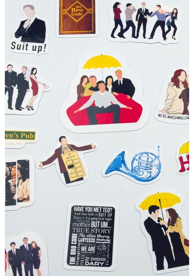 How I Met Your Mother Sticker Paketi 23 Parça Kaliteli Su Geçirmez Hımym Etiket Seti Çok Renkli