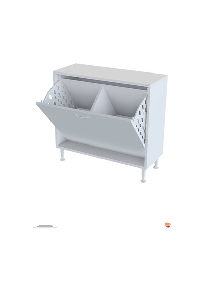 Söke 80 Cm 2 Gözlü Kirli Çamaşır Sepetli Çok Amaçlı Banyo Dolabı 80 Cm