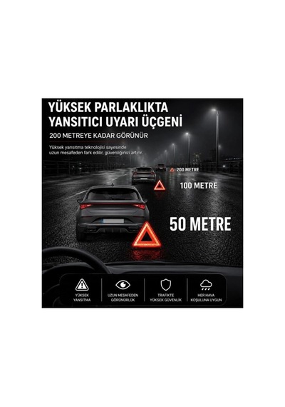 Katlanabilir Üçgen Acil Durum Reflektörü Çok Renkli