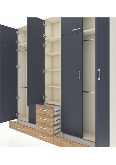 Arges Dolap 6 Raflı 6 Çekmeceli 4 Askılı 220x30x243 Aytaşı-antrasit/çam Antrasıt/atlas Çam Arges Dolap 6 Raflı 6 Çekmeceli 4 Askılı 220x30x243 Aytaşı-antrasit/çam Antrasıt/atlas Çam