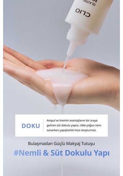 Pirinç Pdrn, Hyalüronik Asit Ve Peptit İçerikli Nemlendirici Makyaj Öncesi Esansı Makyaj Bazı Clıo Glazing Milky Essence Mini