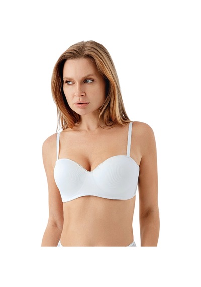 New Bra 7045-kadın Desteksiz B Cup Dantelli Sütyen Beyaz