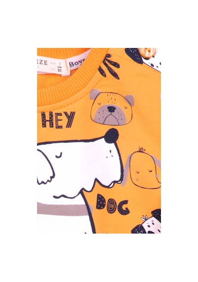 Breeze Erkek Bebek Eşofman Takım Baskı Desenli Hardal Sarı (1.5 Yaş)