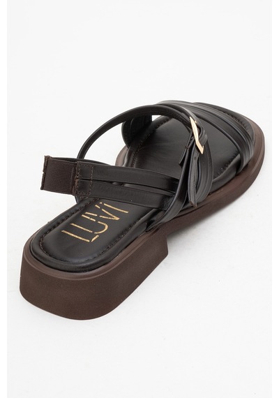 Luvishoes Luvi Shoes Cesar Kahverengi Hakiki Deri Kadın Sandalet Kahverengi