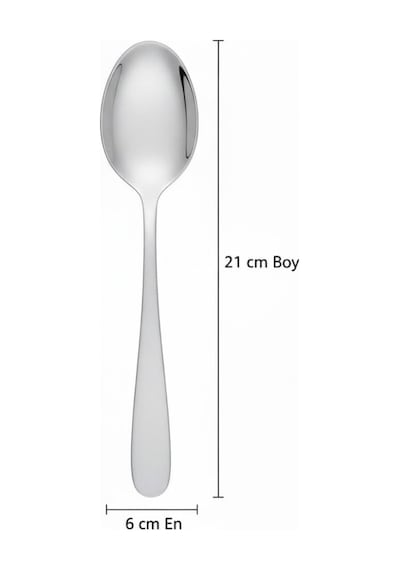 Premium Gümüş Renk Servis Kaşığı 21 Cm Paslanmaz Çelik, Ergonomik Tasarım, Salata Ve Yemek Servis Kaşığ Diğer