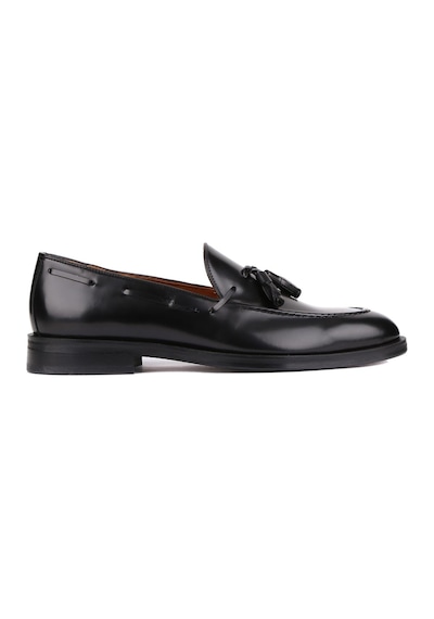 Shoetyle - Siyah Açma Deri Püsküllü Erkek Klasik Ayakkabı 250-7951-836-siyah